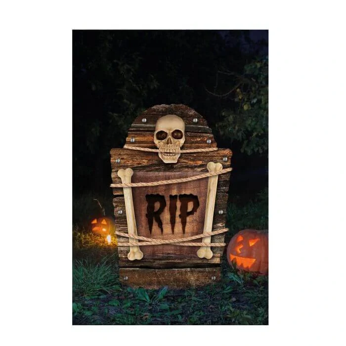Halloweenská dekorace - Náhrobek RIP 56 cm