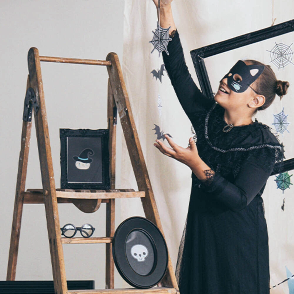 Závěsná girlanda netopýři a pavučiny 2 ks