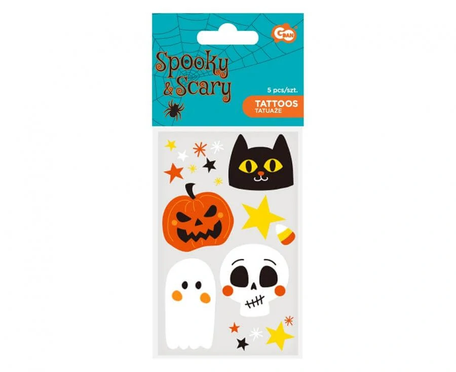 Dočasné tetování Halloween Boo 5 listů