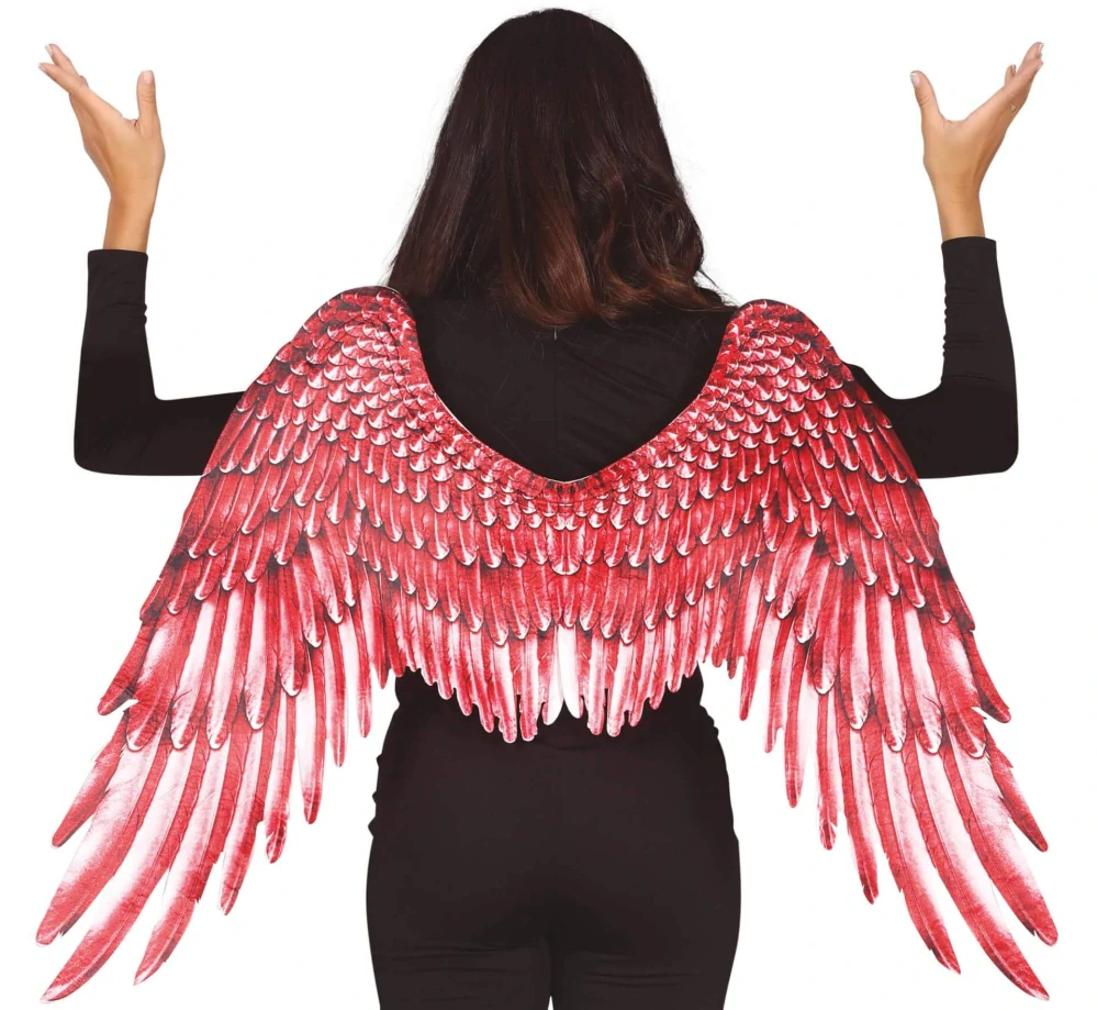 Andělská křídla červená látková 100 x 70 cm