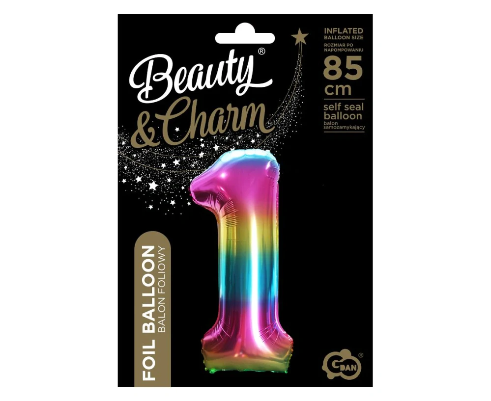 Foliová číslice - duhová 1 - 85 cm