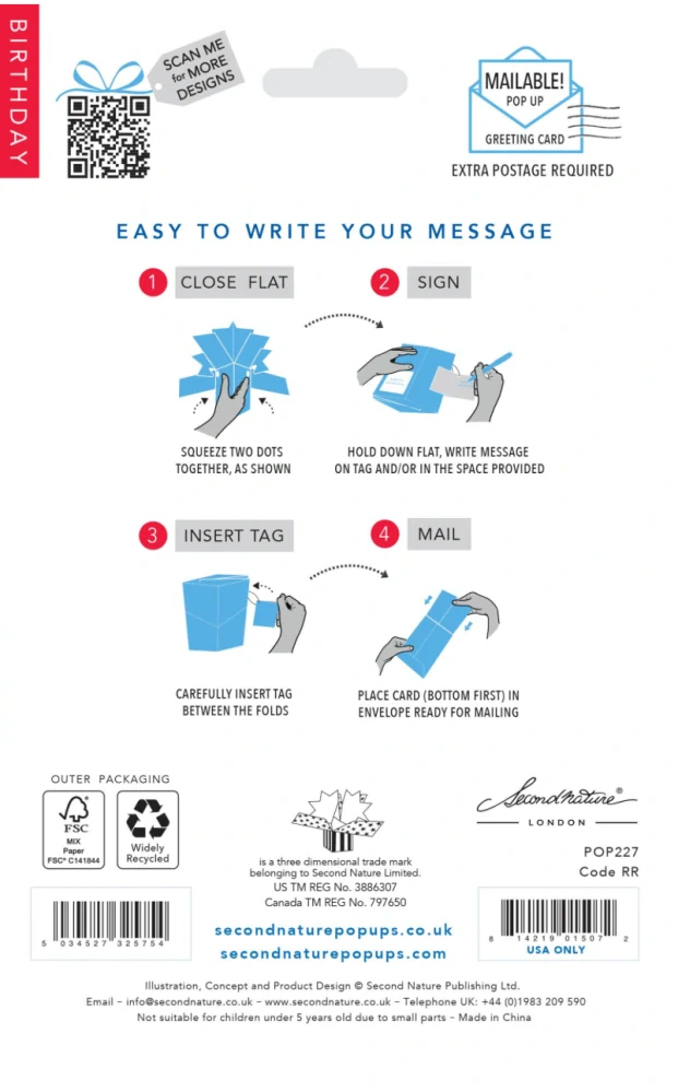 Narozeninové 3D přání Pop Up cyklista