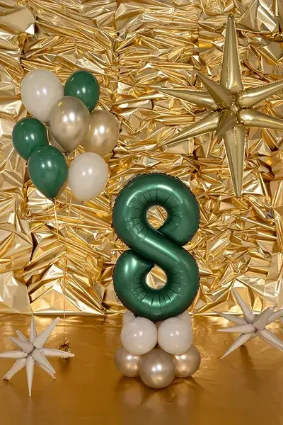 Foliová číslice - tmavě zelená 9 - 86 cm