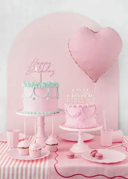 Zápich na dort Happy birthday růžový
