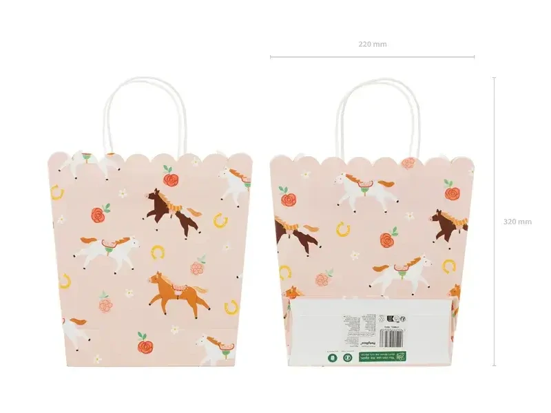 Dárková taška střední růžová kočička