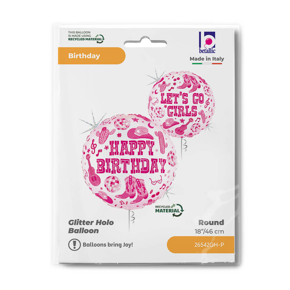 Foliový balonek Happy Birthday kovbojský 46 cm