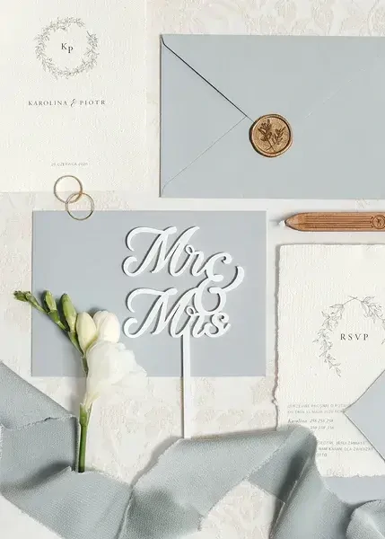 Zápich na dort Mr & Mrs - bílý