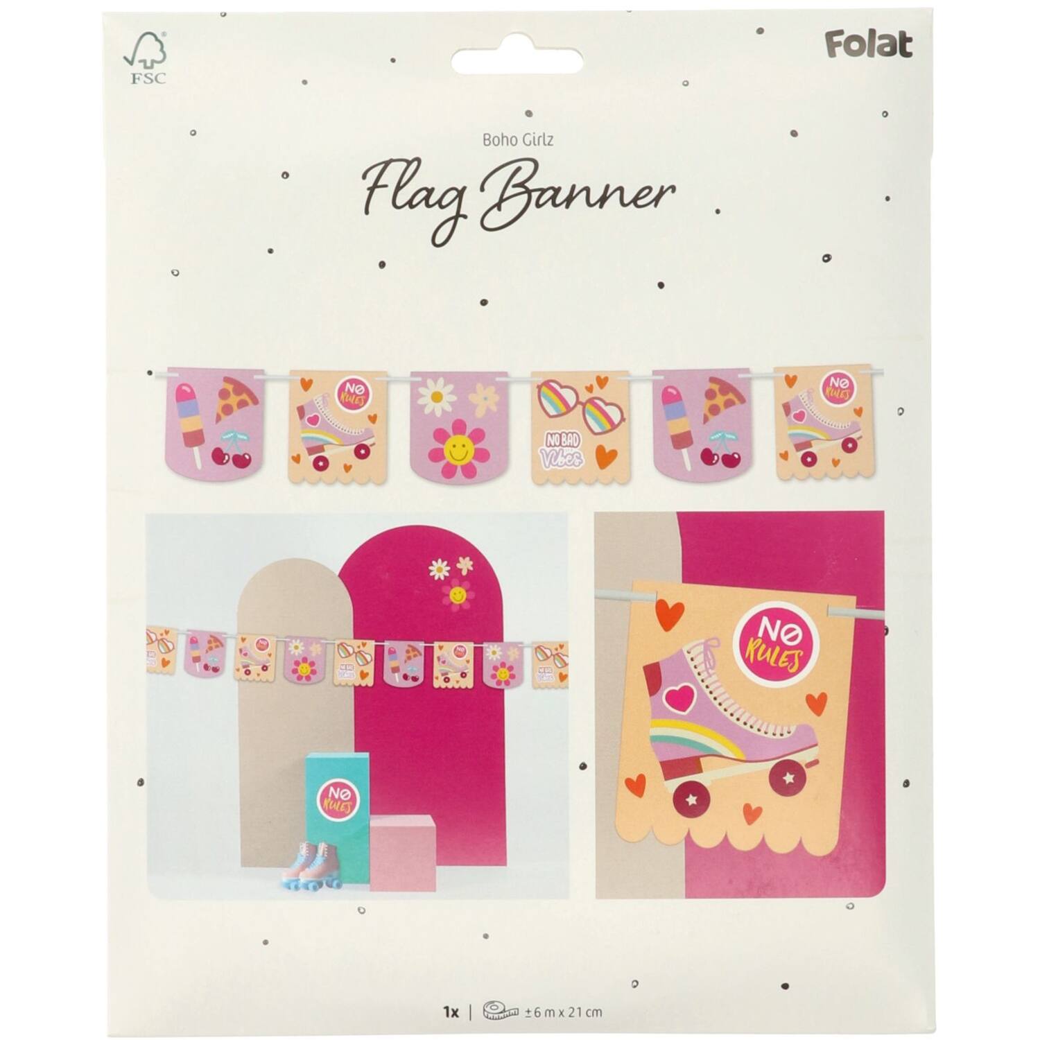 Závěsný baner Boho 6 m