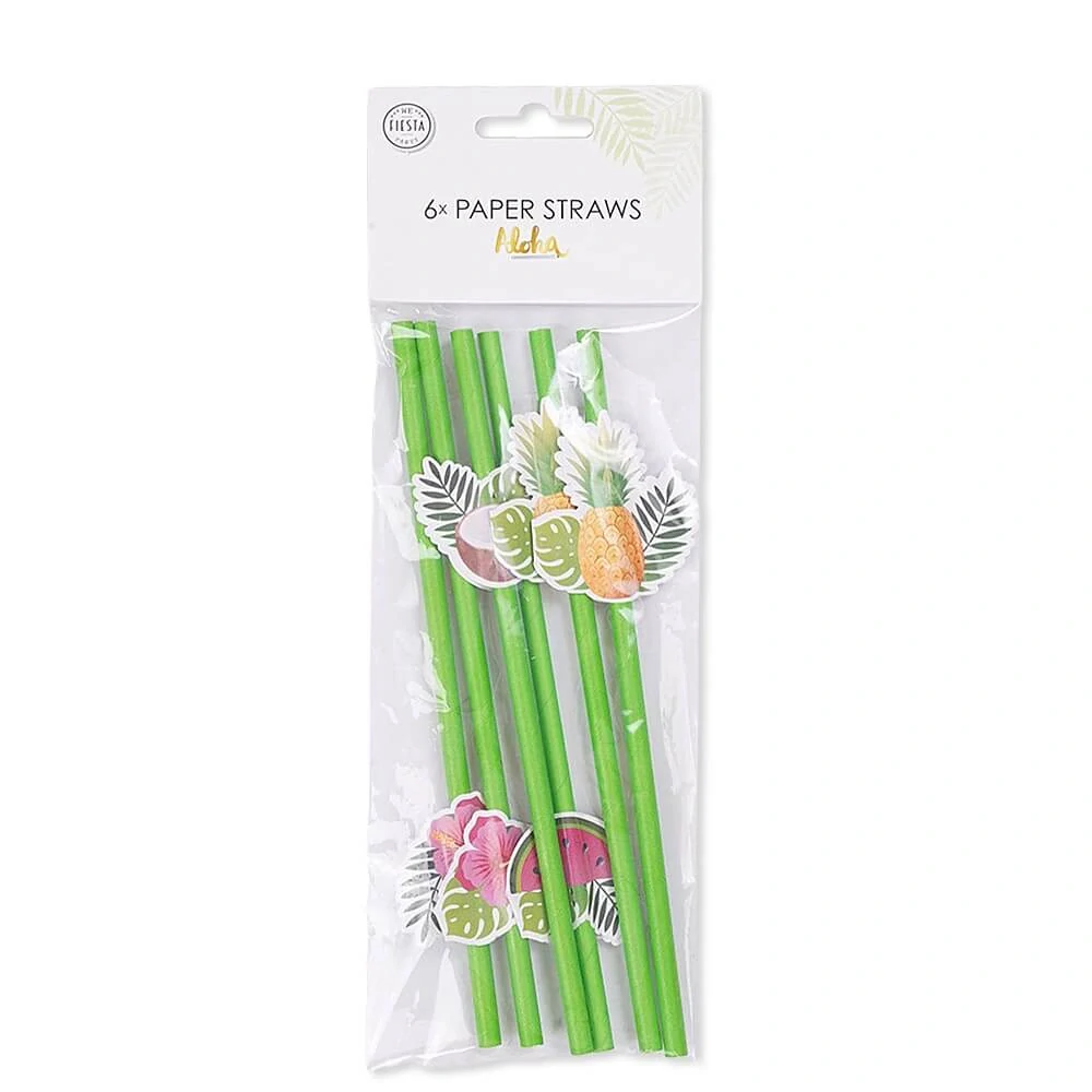 Papírová brčka Aloha Tropical Fruit 6 ks