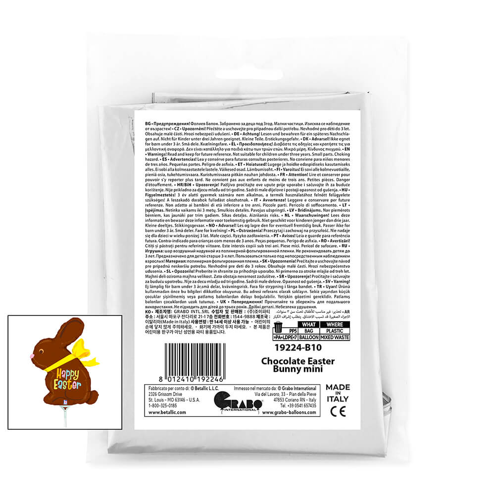 Fóliový balónek MINI Velikonoční zajíček 29 cm