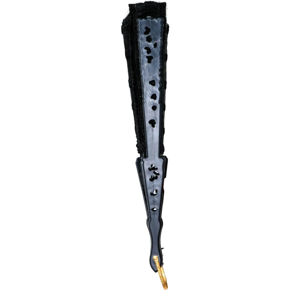 Gotický vějíř černá pavučina 24 cm