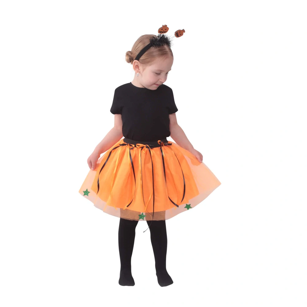Dětský kostým sukně s čelenkou Halloween dýně
