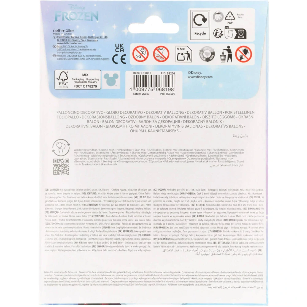 Fóliový balonek Frozen Olaf Happy Birthday kruh 45 cm