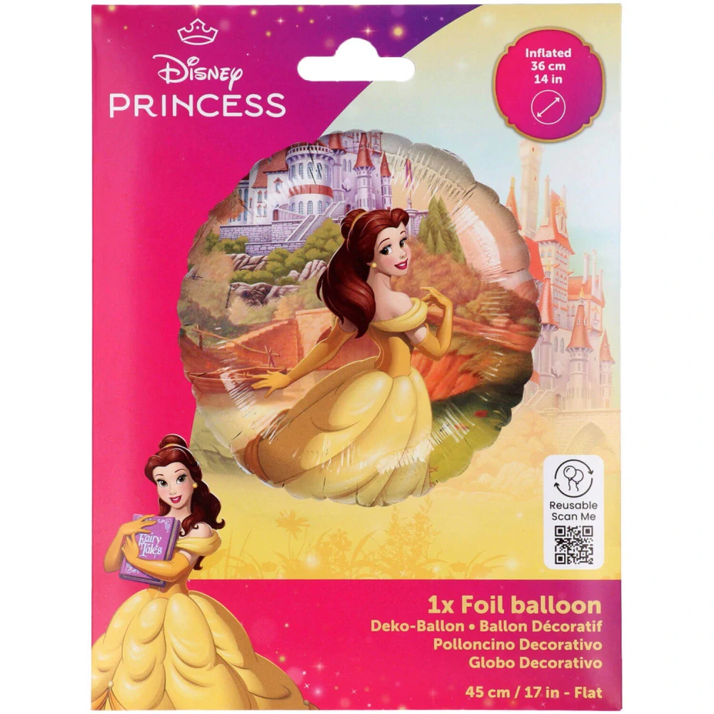 Fóliový balonek princezna Belle kruh 45 cm