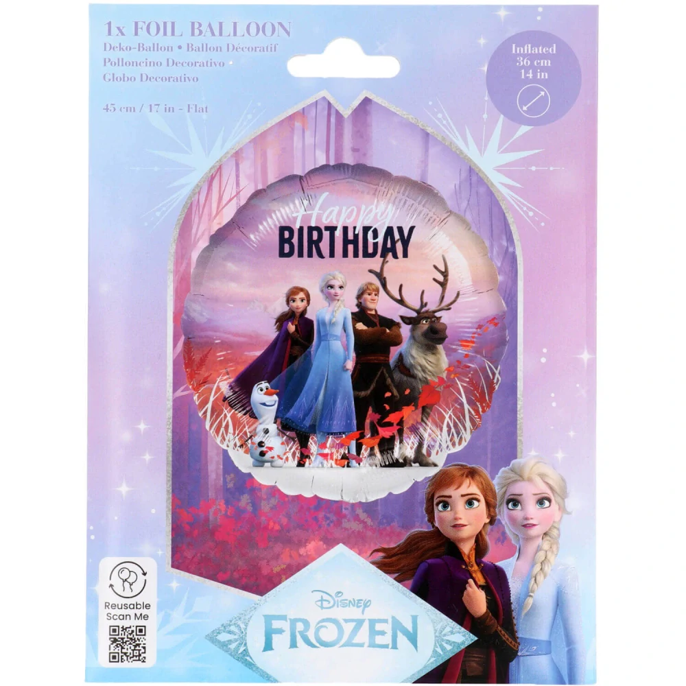 Fóliový balonek Frozen Happy Birthday kruh 45 cm