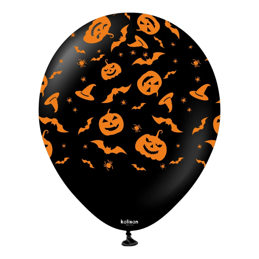 Latexové balonky Halloween dýně netopýři pavouci 5 ks