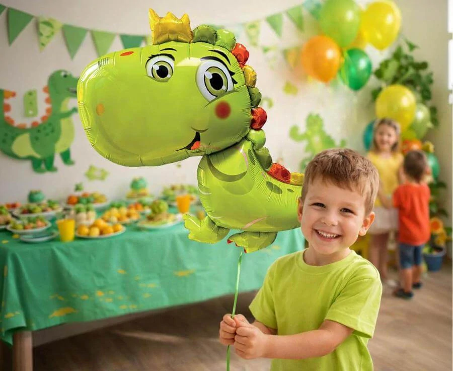 Fóliový balonek Zelený dinosaurus 70 × 78 cm