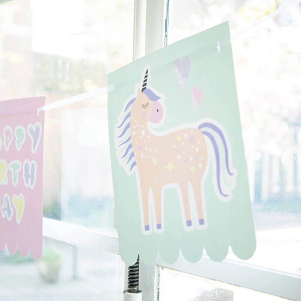 Závěsný banner Jednorožci Happy Birthday 6 m