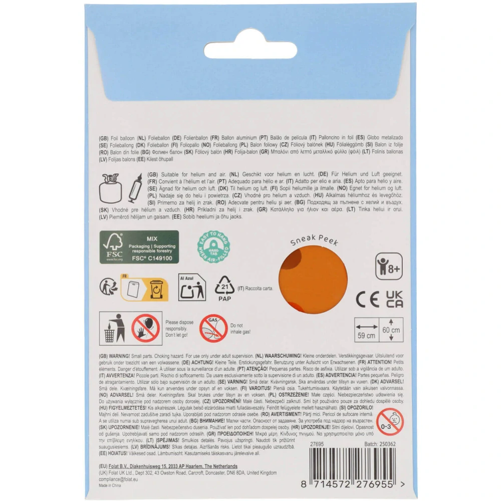 Fóliový balonek roztomilý toast 60 × 60 cm