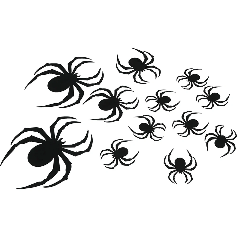 Dekorace na Halloween černá Pavouci 12 ks