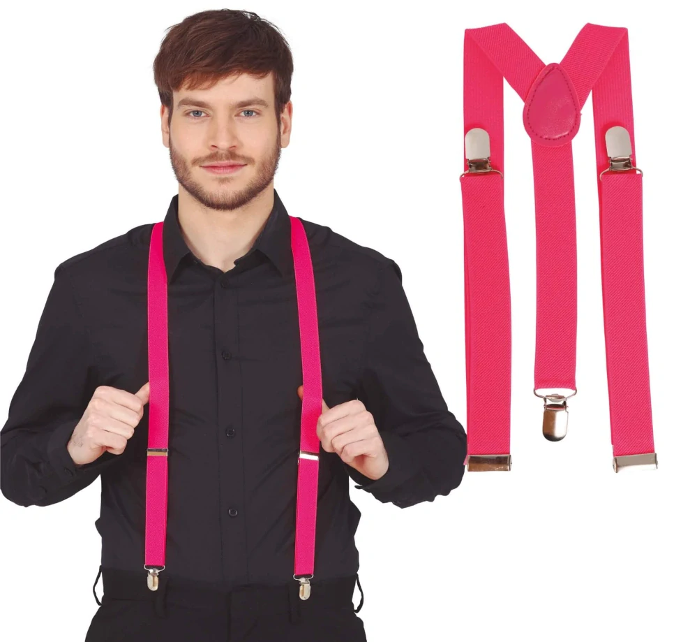 Neonové růžové kšandy