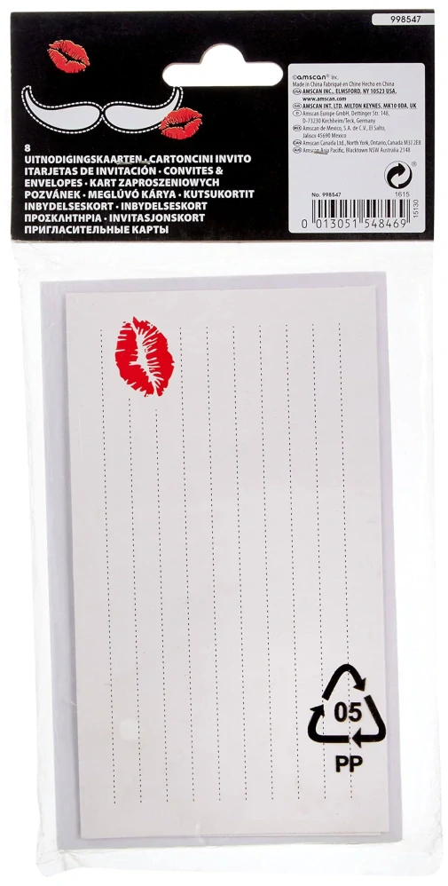 Pozvánky a obálky Knírky 8ks