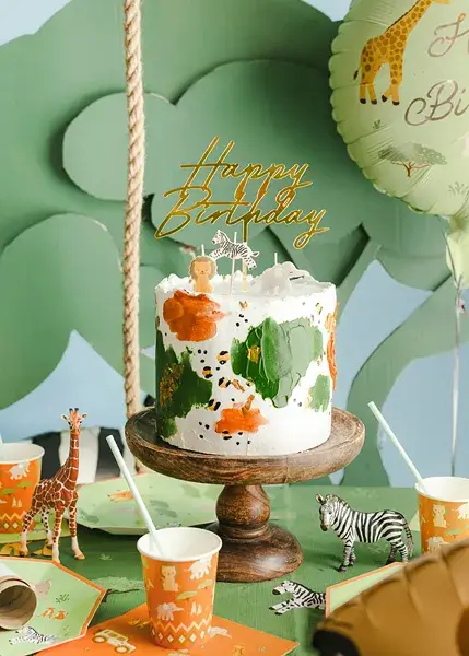 Zápich na dort Happy birthday zlatý
