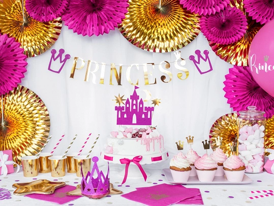 Papírová brčka tm. růžovo-bílá - 10 ks