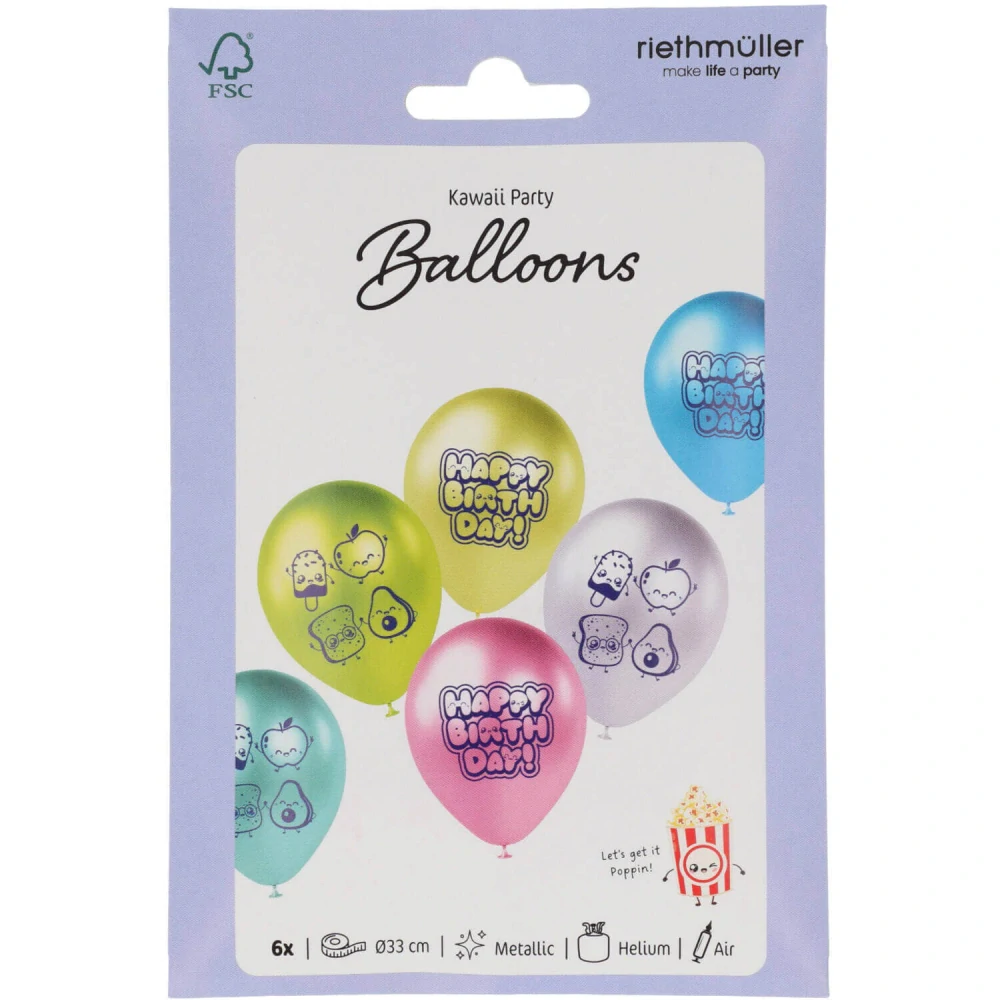 Latexové balonky HB Roztomilé jídlo 33 cm - 6 ks