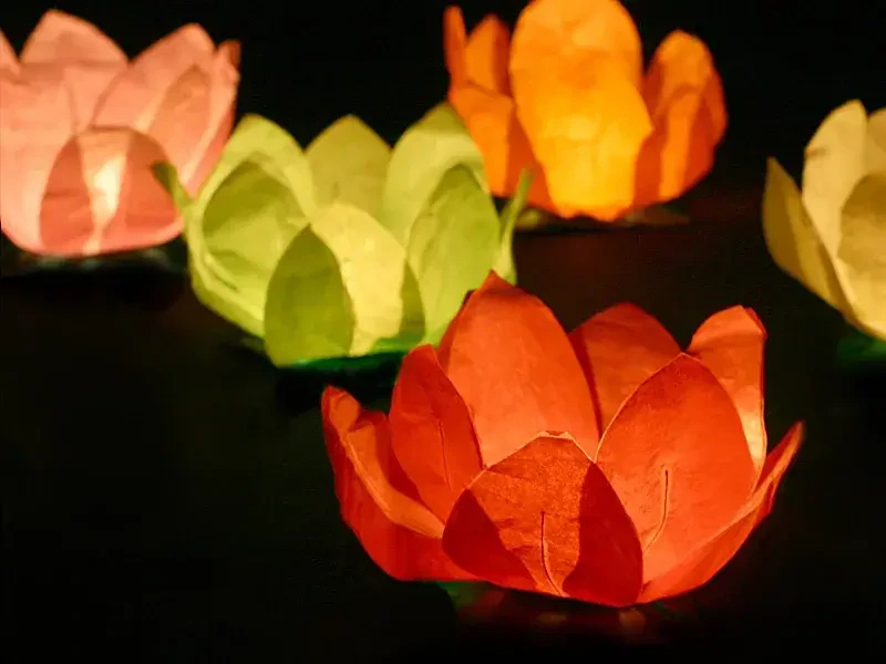 Plovoucí lampiony - Lotosové květy 6 ks