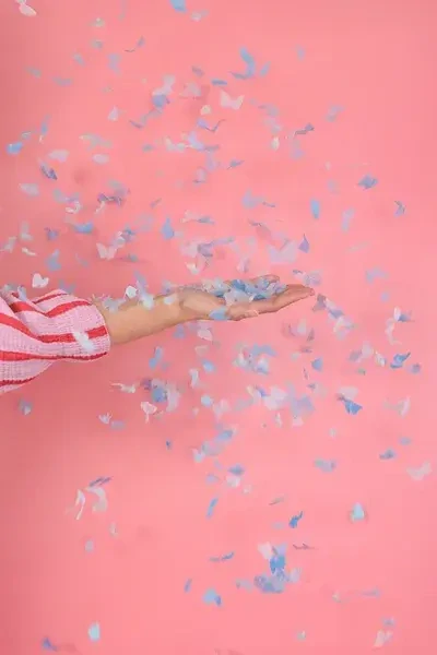 Vystřelovací konfety modří motýlci - Hello Baby 20 cm