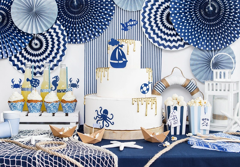 Dekorační rozety "modrý mix"