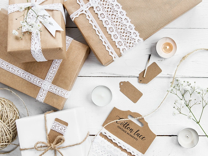 Bavlněná dekorativní krajka bílá 3ks