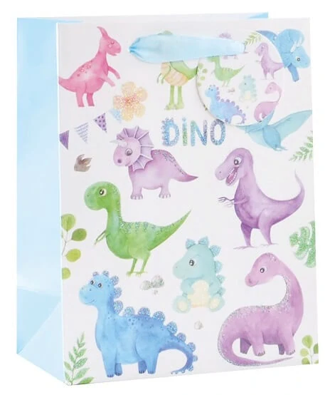 Dárková taška Dinosauři s glitry