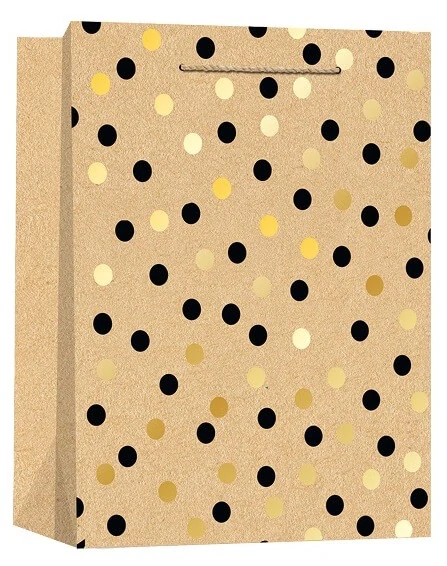 Dárková taška kraft se zlatými detaily