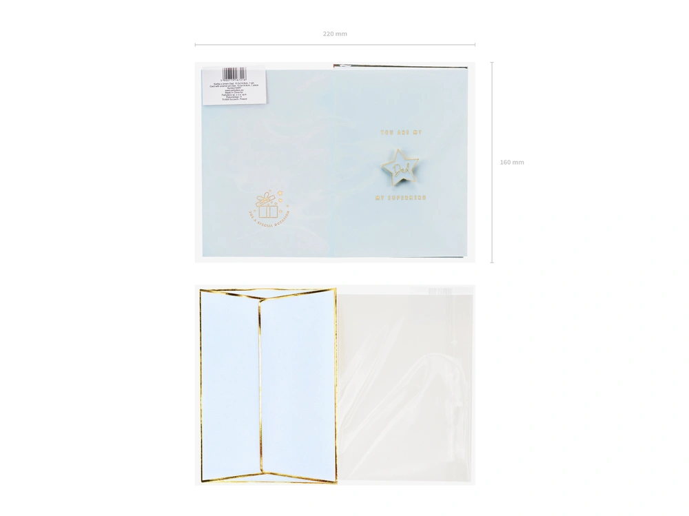 Karta s hvězdou Táta, 10.5x14.8cm