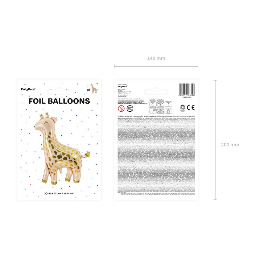 Fóliový balónek “Žirafa”, 80x102 cm