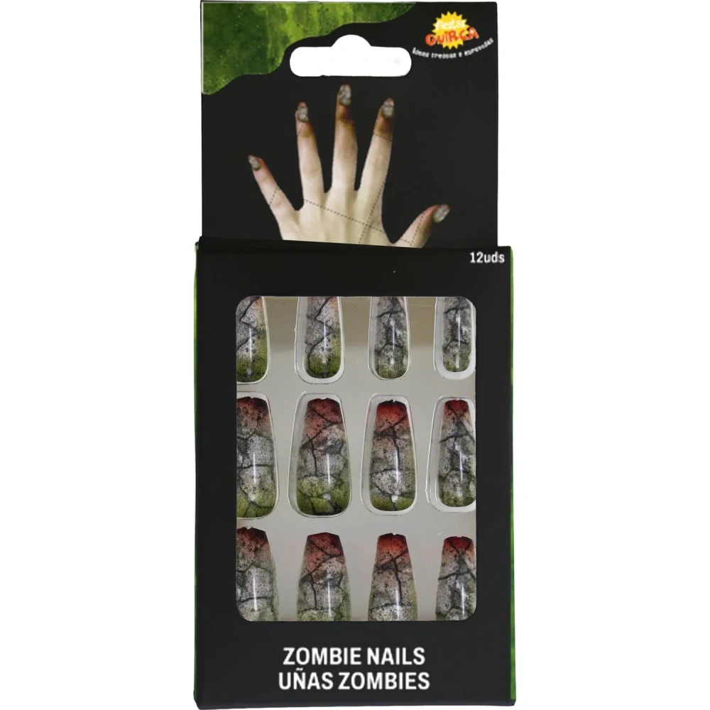 Umělé nehty s lepidlem Zombie 12 ks