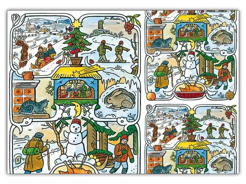 Balicí papír Vánoční Ladovská zima 100 x70 cm - 2 ks