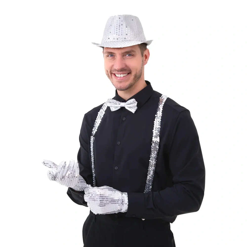 Klobouk stříbrný s flitry