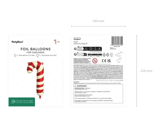 Fóliové balónky do girland Cukrové hole 19,5 × 34,5 cm - 5 ks
