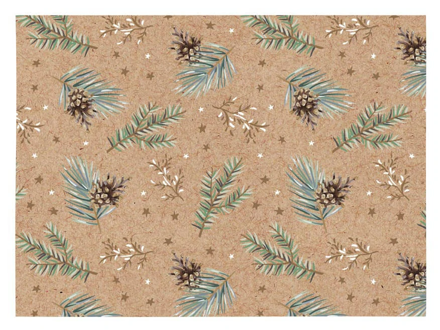 Balící papír kraft Vánoce - mix 