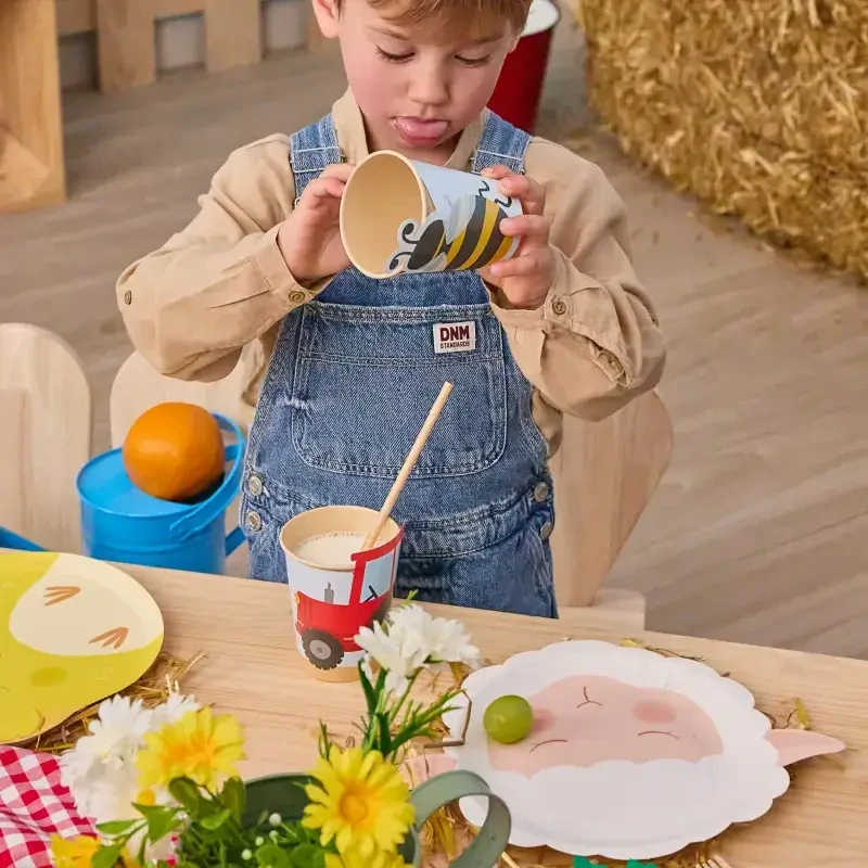 Papírové kelímky s ozdobnými návleky Farma 6 ks
