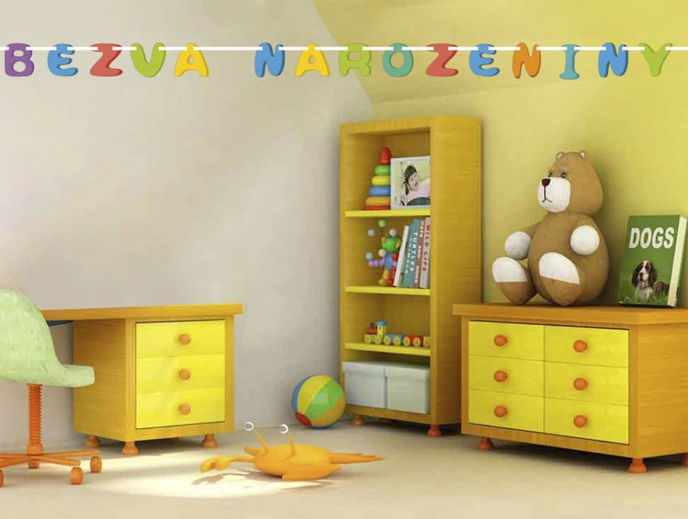 Papírová girlanda Bezva narozeniny