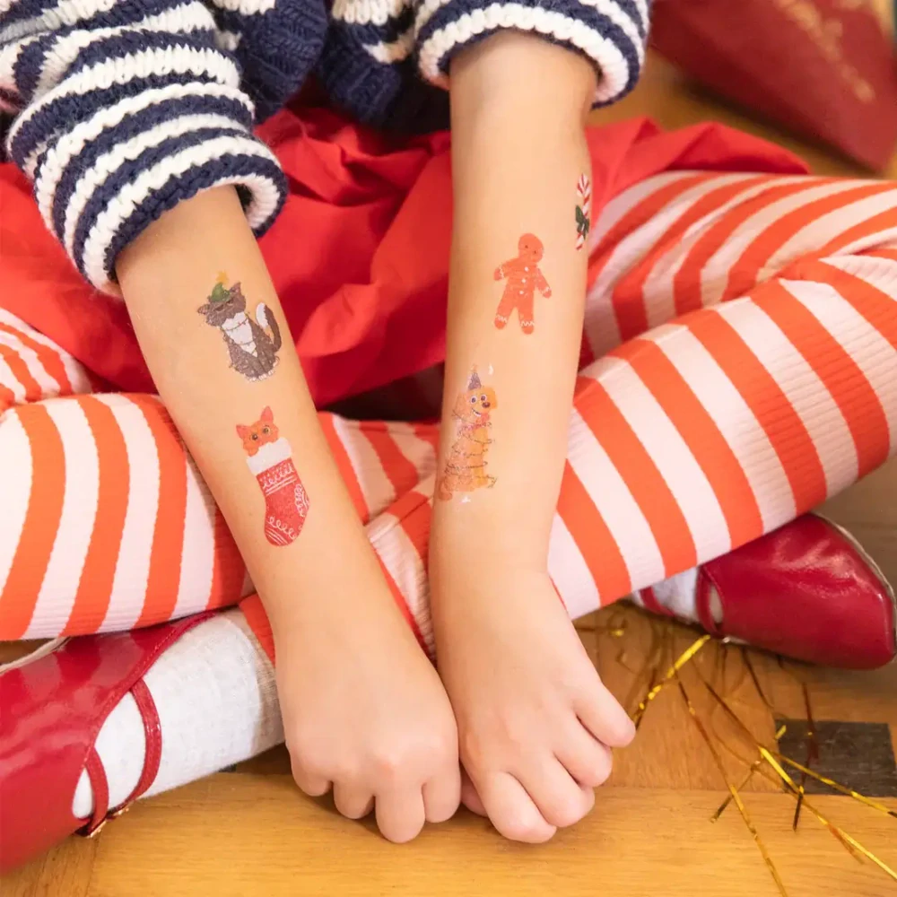 Dočasné vánoční tetování Kreslené Vánoce 20 ks