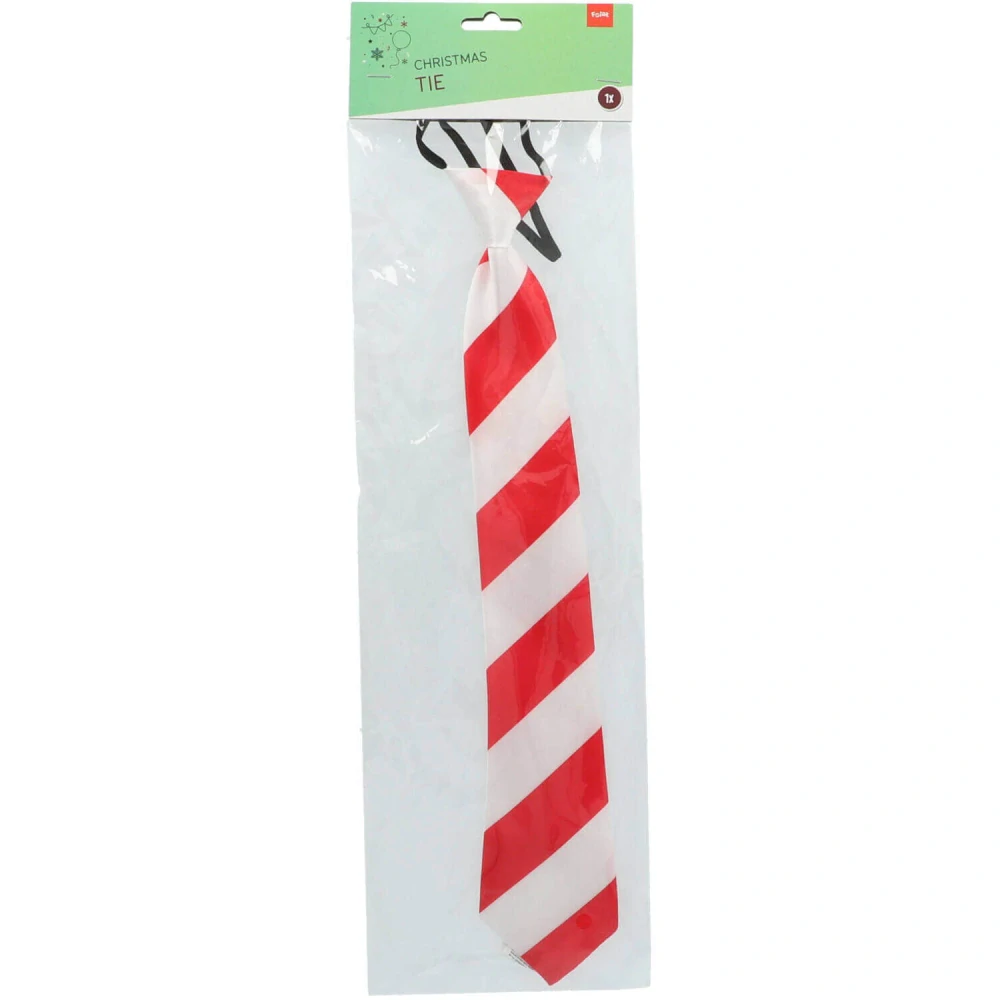 Červeno bílá kravata - pruhovaná