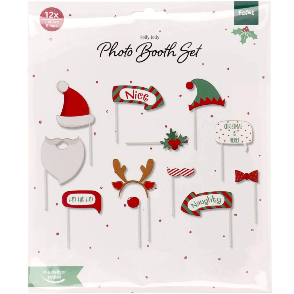 Vanoční sada pro fotokoutek - HOLLY JOLLY 12ks