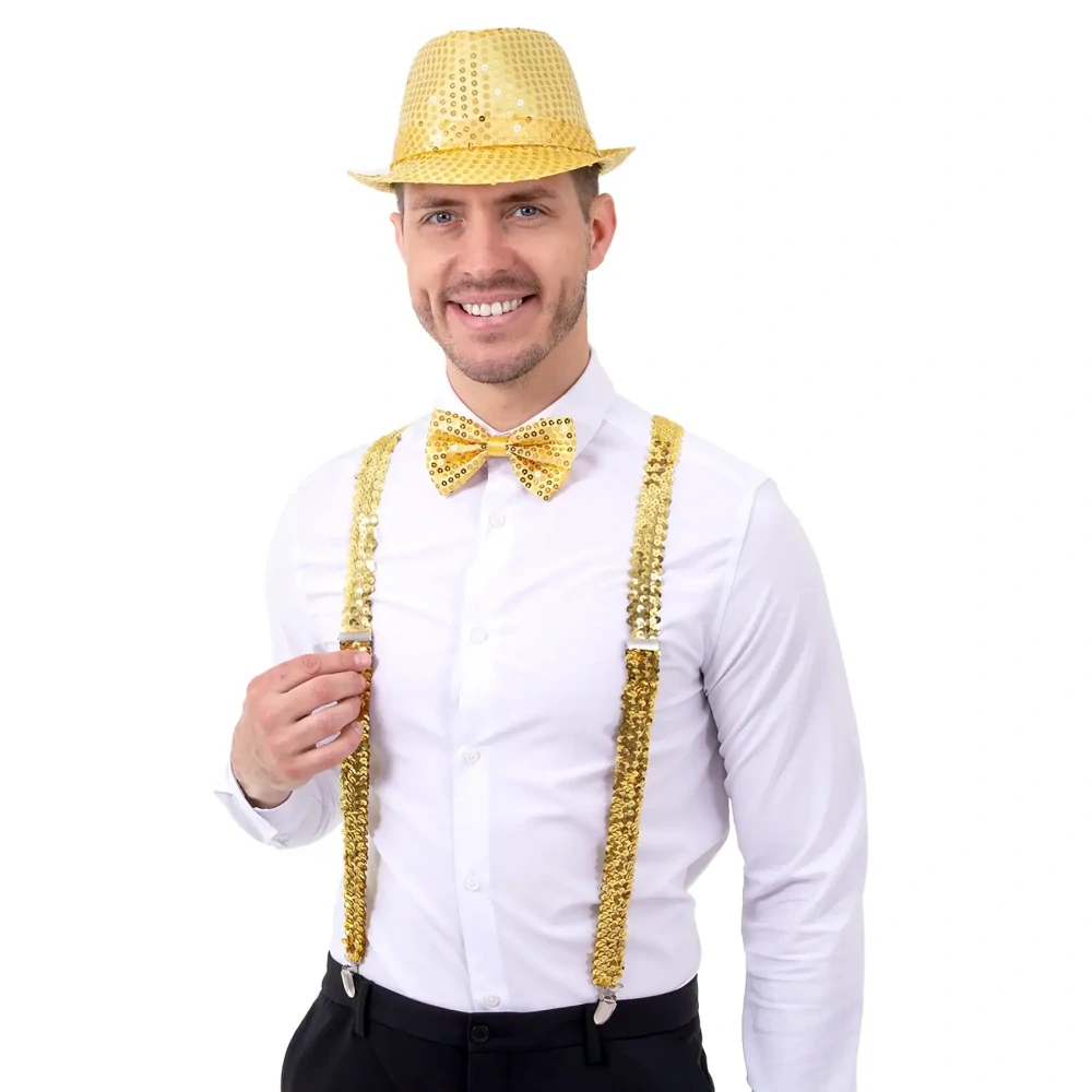 Klobouk zlatý s flitry