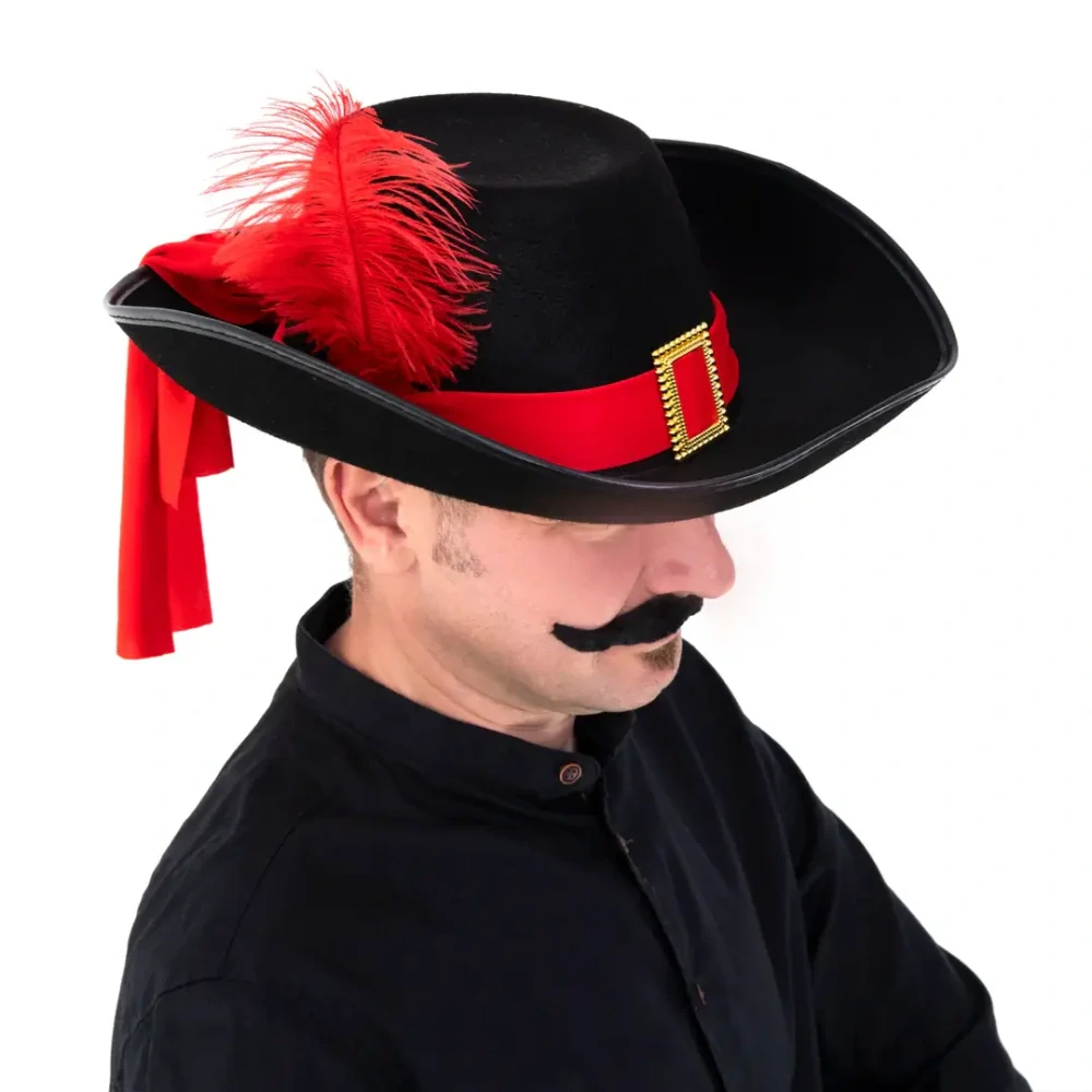 Mušketýrský klobouk - červený