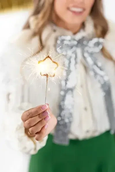 Ozdoba na dort - prskavky hvězdy zlaté 2ks